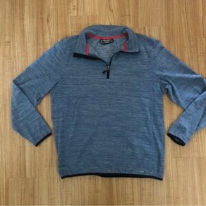 Avalanche Men's Heather Blue Quarter-Zip Pullover with Red Trim